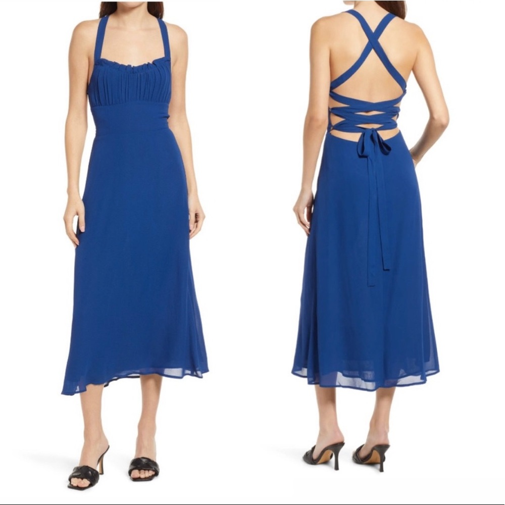 Reformation Blue Midi Dress